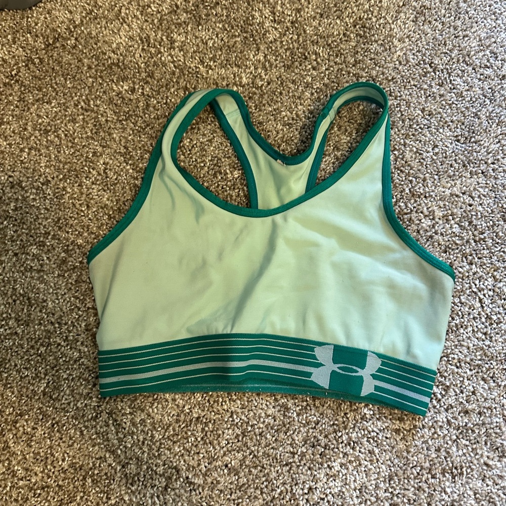 Under Armour Green Sports Bra with Striped Band